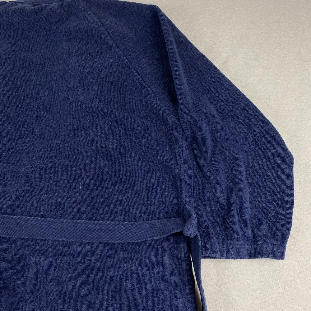 Lacoste Robe Mens Medium Blue Terry Cotton Belted Bath Lounge Sleepwear
